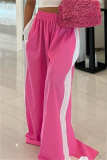 Green Casual High Waist Wide Leg Sweatpants Straight Trousers