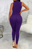 Black  Casual O Neck Sleeveless Skinny Jumpsuits One Piece Bodysuit