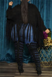 Khaki Turtleneck Lantern Sleeve Fringe Top Plus Size Tassel Pullover Poncho Coat Faux Suede Shawl