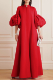 Blue Mandarin Collar Flare Sleeve Long Formal Evening Party Maxi Dresses