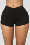Black Skull Hand Print Mid Waist Skinny Shorts Hotpants