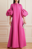 Blue Mandarin Collar Flare Sleeve Long Formal Evening Party Maxi Dresses