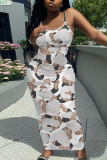Purple Sleeveless Casual Love Print Backless Spaghetti Strap Long Bodycon Maxi Slip Dress