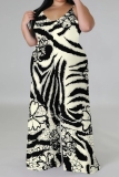 Camouflage Casual Boho Graphics Print V Neck Sleeveless Vacation Plus Size Wide Leg Cami Jumpsuits