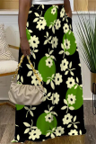 Colorful Casual Street Geometric Flowers Splashed ink Print Pocket Loose High Waist Wide Leg Pants