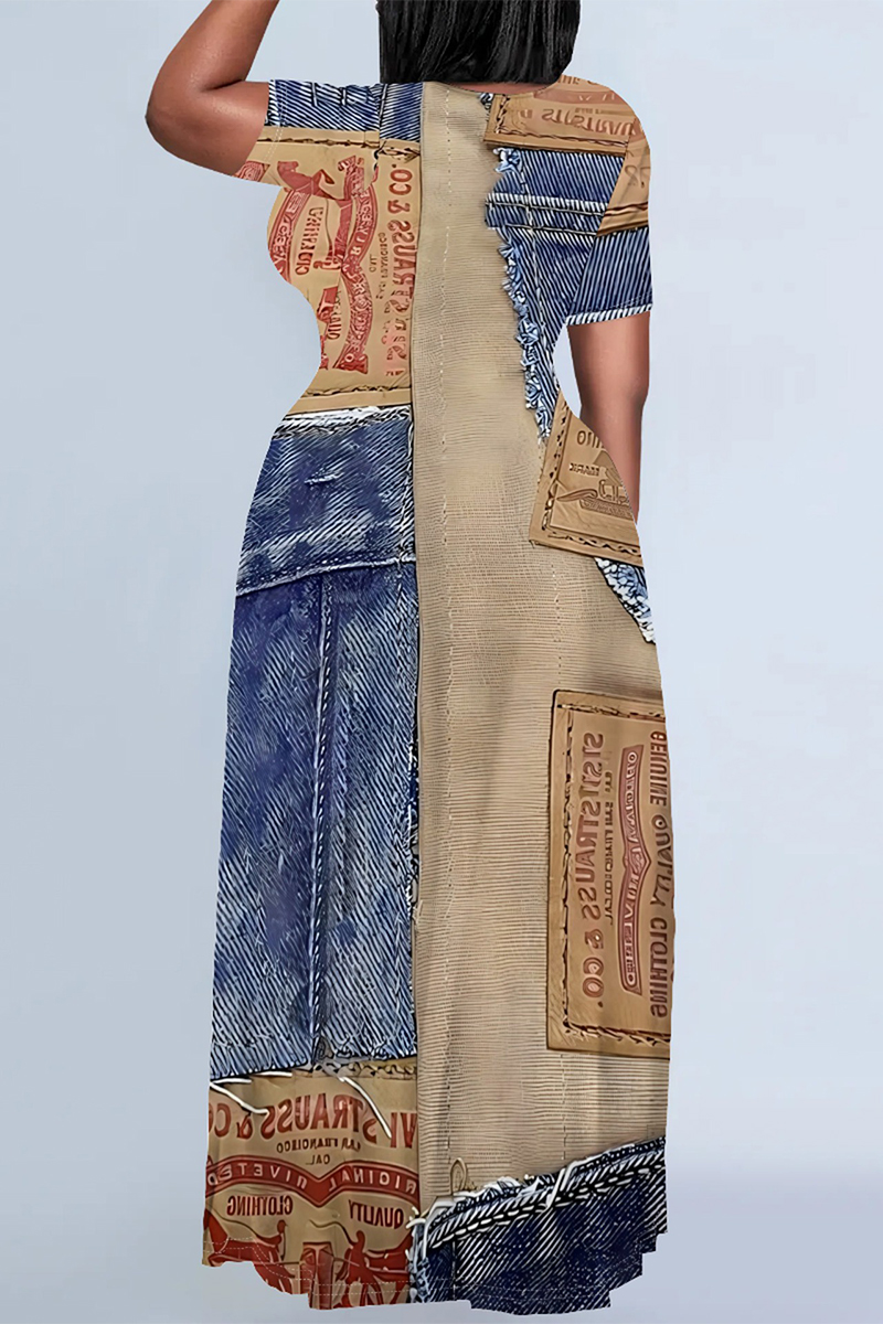 Denim Maxi Dress - Dark Blue