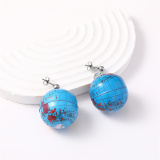 Blue Casual Hip-hop Globe Earrings