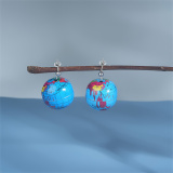 Blue Casual Hip-hop Globe Earrings