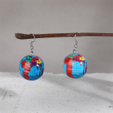 Blue Casual Hip-hop Globe Earrings