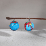 Blue Casual Hip-hop Globe Earrings