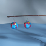 Blue Casual Hip-hop Globe Earrings