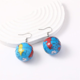 Blue Casual Hip-hop Globe Earrings