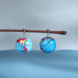 Blue Casual Hip-hop Globe Earrings