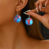 Blue Casual Hip-hop Globe Earrings