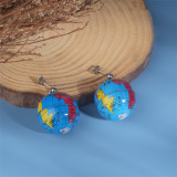 Blue Casual Hip-hop Globe Earrings