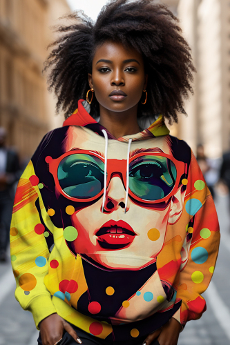 Orange Casual Figure Print Long Sleeve Fall Winter Hooded Sweatshirt