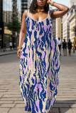 Pink Sleeveless Backless Spaghetti Strap Floor Length Casual Outing Vacation Straight Loose Maxi Slip Dress