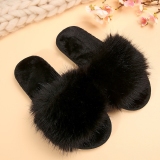 White Casual Patchwork Round Comfortable Shoes Plush Slippers