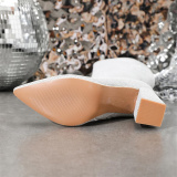 Silver Casual Patchwork Pointed Out Door Knee-High Shoes High Heel Boots