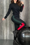 White Sportwear Contrast Hooded Long Sleeve Sweatshirts and Skinny Pants Two Pieces Sweatsuit Sets