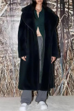 Yellow Oversized Lapel Loose Fit Long Faux Fur Coat Fall Winter Casual Wear, Outerwear Womens Longline Cardigan Jacket