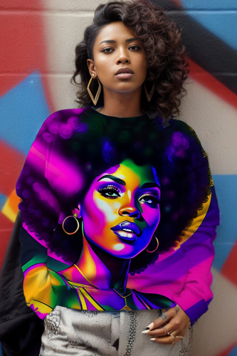 Multicolor Casual Figure Print Basic Round Neck Long Sleeve Tops Sweatshirts