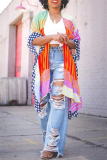 Dark Blue Casual Ripped Plus Size Straight Leg Denim Jeans