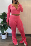 Black Skinny Sportwear Casual Patchwork Hooded Long Sleeve Sweatshirts and Flare Leg Pants Two Pieces Sweatsuits Sets