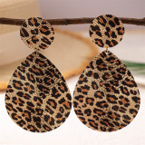 Casual Daily Vacation Leopard Alloy Geometric Circle Oval Pendant Dangling Drop Earrings