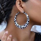 Leopard Oversized Vacation Circle Hoop Earrings