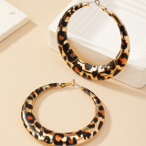 Leopard Oversized Vacation Circle Hoop Earrings
