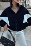Apricot Casual Street Colorblock Zipper Contrast Mandarin Collar Long Sleeve Outerwear Fall Winter Short Jackets Coats
