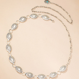 Silver Casual Bohemian Alloy Chains Geometric Pattern Vintage Carved Flower Waist Chain