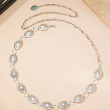 Silver Casual Bohemian Alloy Chains Geometric Pattern Vintage Carved Flower Waist Chain