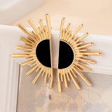 Golden Alloy Party Club Sunflower Exaggerated Oversize Contrast Earrings