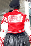 Black Casual Plaid Print Striped Hem Contrast Button up Long Sleeve Cardigan Outerwear Fall Winter Short Jackets