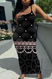 Purple Pink Graphic Print Sleeveless Backless Spaghetti Strap Casual Wear Bodycon Maxi Slip Dress