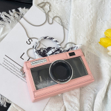 Light Pink Casual Camera Shaped Chains Rectangular Crossbody Clutch Bags Handbag
