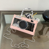 Light Pink Casual Camera Shaped Chains Rectangular Crossbody Clutch Bags Handbag