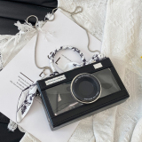 Light Pink Casual Camera Shaped Chains Rectangular Crossbody Clutch Bags Handbag