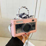 Light Pink Casual Camera Shaped Chains Rectangular Crossbody Clutch Bags Handbag