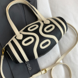 Black Casual Football Shaped Zipper Contrast Crossbody Clutch Bags