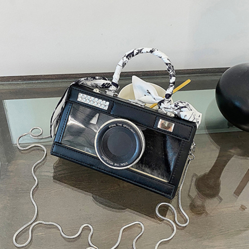 Light Pink Casual Camera Shaped Chains Rectangular Crossbody Clutch Bags Handbag