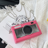 Light Pink Casual Camera Shaped Chains Rectangular Crossbody Clutch Bags Handbag