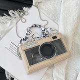 Light Pink Casual Camera Shaped Chains Rectangular Crossbody Clutch Bags Handbag