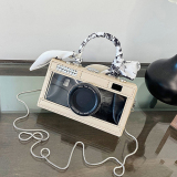 Light Pink Casual Camera Shaped Chains Rectangular Crossbody Clutch Bags Handbag