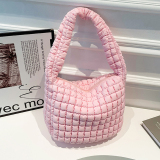 Pink Casual Daily Outing Dating Zipper 3D Textured Clutch Shoulder Bags Handbags