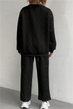 Pink Sportwear Casual Round Neck Long Sleeve Sweatshirt And Sweatpants Fall Winter Two Pieces Sets