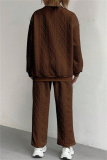 Pink Sportwear Casual Round Neck Long Sleeve Sweatshirt And Sweatpants Fall Winter Two Pieces Sets