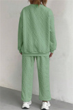 Pink Sportwear Casual Round Neck Long Sleeve Sweatshirt And Sweatpants Fall Winter Two Pieces Sets